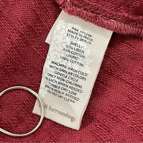 Soft Surroundings Remi Gauze Linen Dress Cinnamon Red Size PS Petite Small