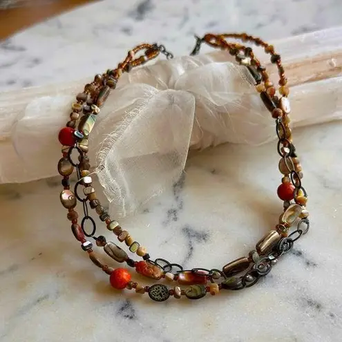 Silpada Sterling Silver 925 Fiesta Fun Abalone Shell Coral Necklace N1563