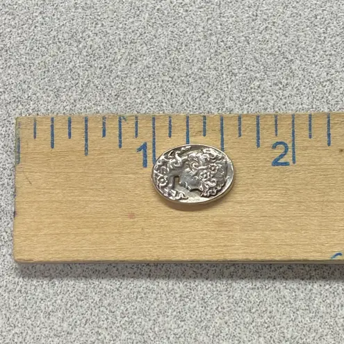 Unique Sterling Silver Oval Charm Pendant Goddess Greek Coin Head Mythology