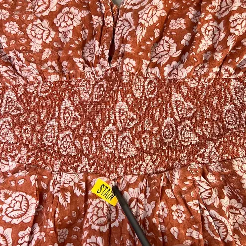 Cleobella Rent the runway sz small printed jess orange floral jumpsuit printed