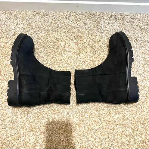 Vagabond Black Suede Fur Lined Ankle Chelsea Boots Size 40/US 10