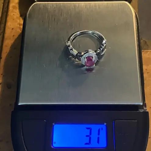 Natural Ruby Red Sapphire Sterling Silver Ring Size 6