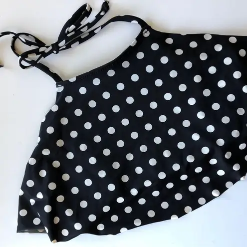Old Navy  Black & White Polka Dot Halter Bikini Top Size M