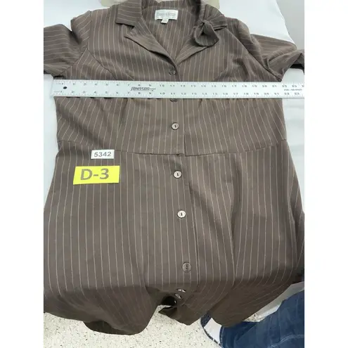 Danny & Nicole Womans Business Fit & Flare Midi Dress 16 W Brown Button Down