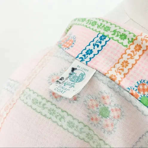 Vintage Gingham Patchwork Snap Coat in Pink | Size M Size M