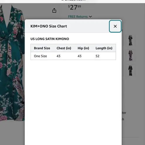 KIM + ONO Long Peacock Floral Kimono