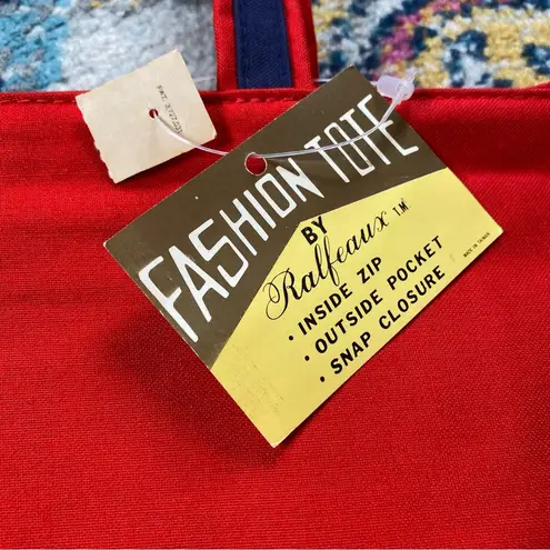 Vintage 70s Deadstock Ralfeaux Pride Peace Tote Bag Red