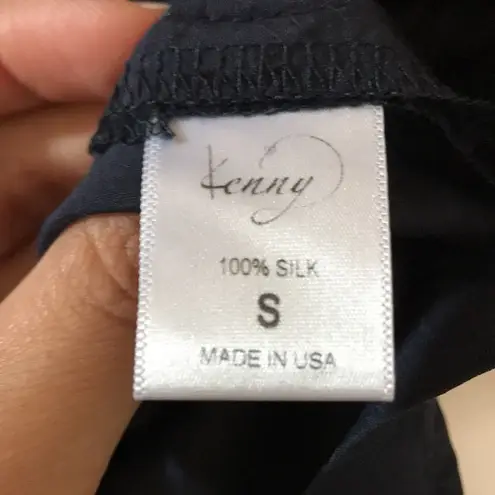 KENNY 100% Silk Romper in Navy