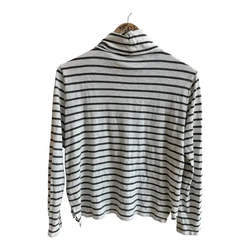 Madewell  Black Stripe Wide Long Sleeve Turtleneck Womens Size M T Shirt