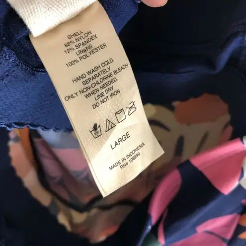 Sea Angel Tankini Top Molded Cups Shelf Bra Halter Floral Colorful L