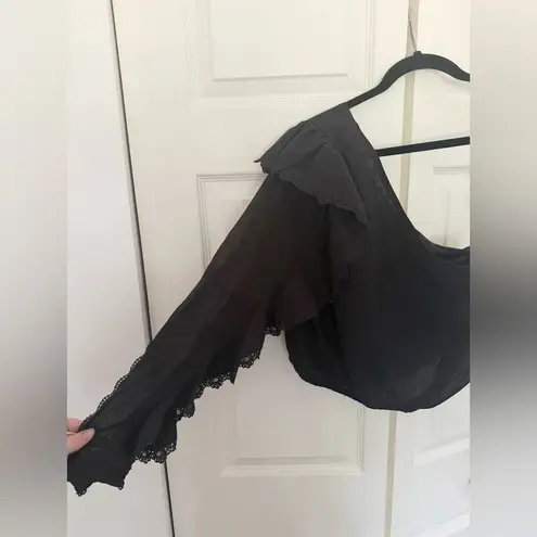 Cami NYC Shivani Top XS Women's Casual One Shoulder Black Boho Blouse