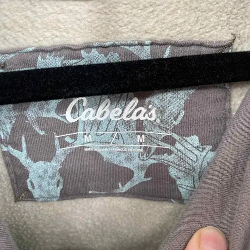 Cabela's Hunting Hoodie Sweatshirt Womens Medium Blue Green Camo Print Pocket