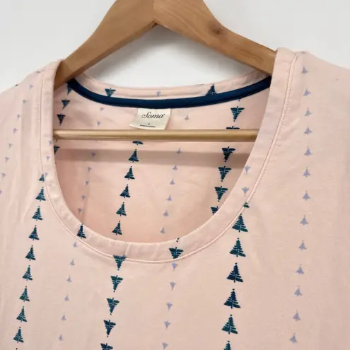 Soma Embraceable Sleepshirt Tree Stripe Porcelain Large 3/4 Sleeve Scoop Neck