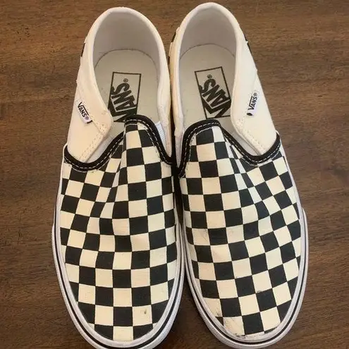 Vans  Classic Slip On Checkerboard Women’s 7.5 Checkered Black White Sneakers