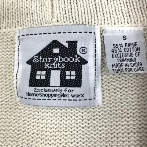 STORYBOOK KNITS VTG Embroidery Cardigan S Retro Western Beaded Oversize Boho Y2K