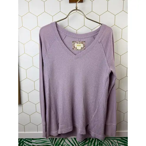 Maeve by Anthropologie Pearson Thermal Waffle Weave Pullover Top - Size - XS