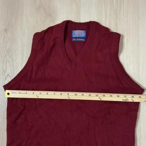 Pendleton Vtg ‎ 100% Lambswool Sweater Vest Burgundy Sleeveless Knitwear Preppy