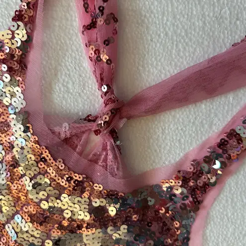 Body Central Colorful Sequin Sleeveless Tank Top Juniors Medium Retro Y2K Hippie