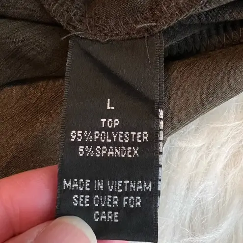 AB Studio Dressy Top | Embellished Neckline | Size Large | Short Sleeves