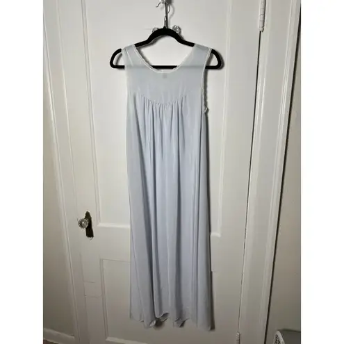 VTG Eve Stillman Embroidered Lace Granny Light Blue Cottage Nightgown Dress S