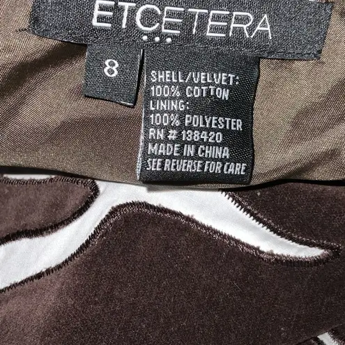 Etcetera Brown & White Zebra Print Velvet Midi Straight/Pencil Skirt Size 8 - Image 8