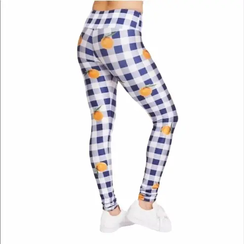 nwt Goldsheep citrus gingham leggings sz xs Blue