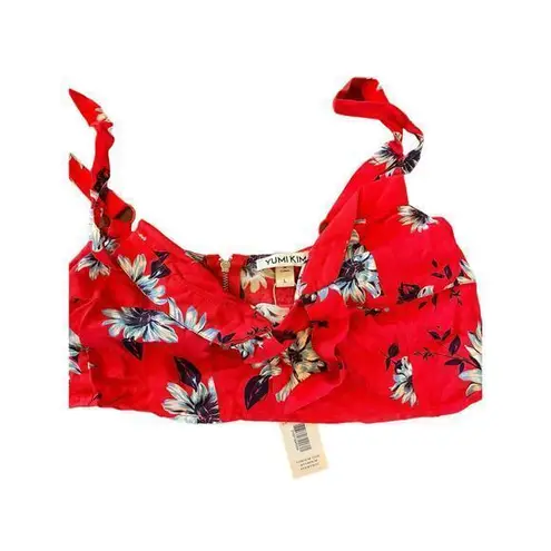 Yumi Kim NWT Revolve Crop Top Siren Top in Finders Keepers Red w/ā Front Tie