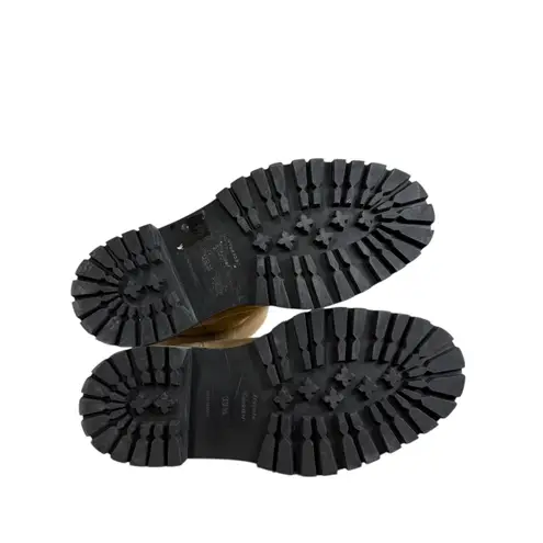 Proenza Schouler Suede Shearling Lined Lug Sole Ankle Boots Tan Black 39.5 / 8.5