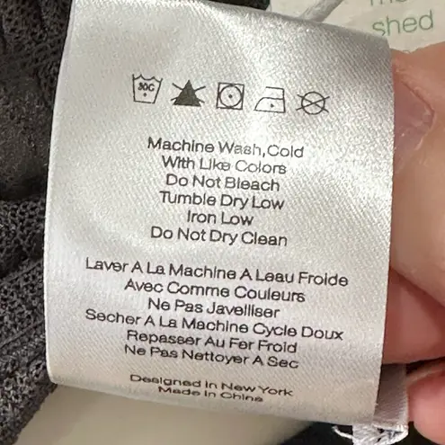 Find Me Now Second Skin Ross Mesh Top Long Sleeve Mock Neck Small Gray Edgy Chic