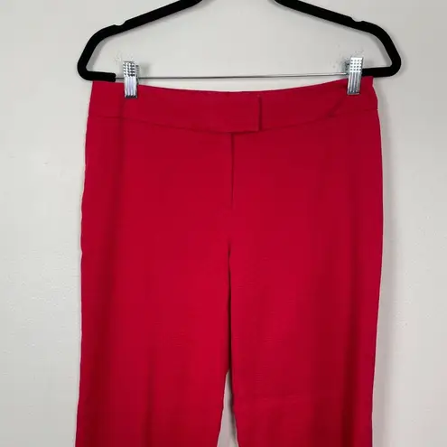 Escada Woman's Sz 38/ US 8 Red Straight Leg Mid Rise Textured Career Pants