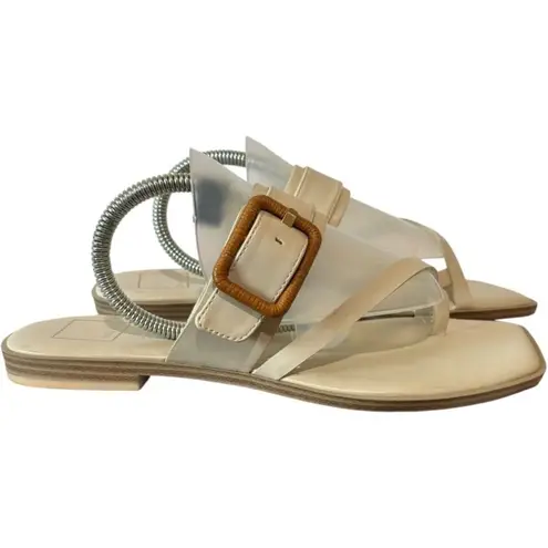 Dolce Vita Perris Cream Sandals Buckle Leather Slingback Double Strap size 9.5