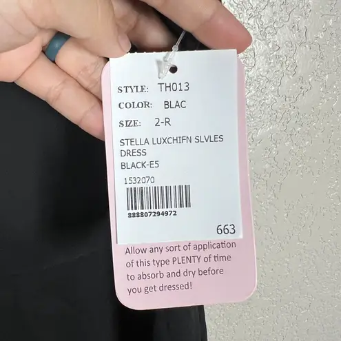 Dessy Collection Black Chiffon Dress Size 2 Square Neck Tie Back Bow Side Slit