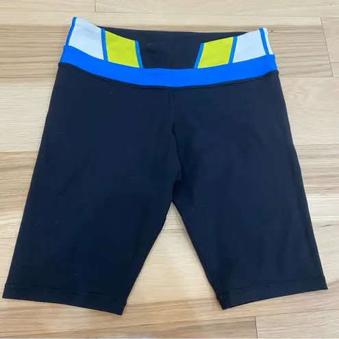 Lululemon  sz S reversible waistband Black cycling shorts #cycling