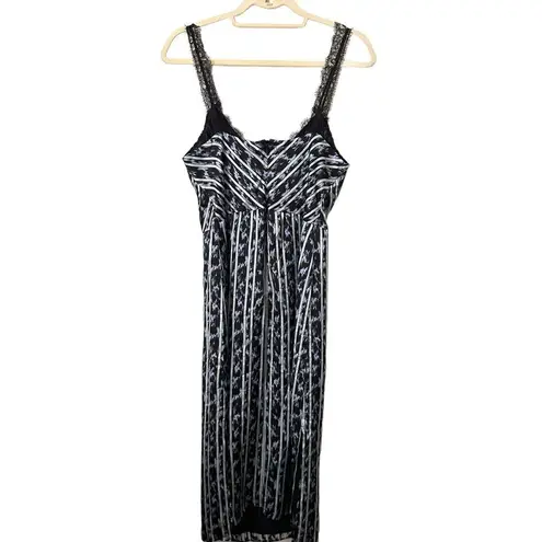 Jason Wu Ikate Striped Patterned Lace Trim Slip Midi Dress NWOT Sz 4
