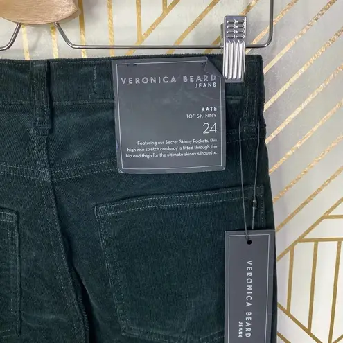 Veronica Beard Kate 10” Skinny Corduroy Jeans in Forest Green Size US 24