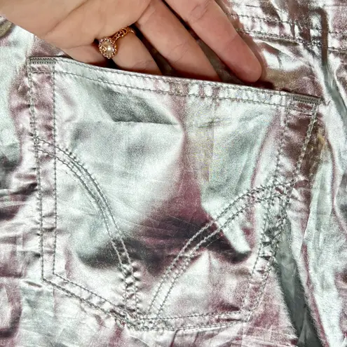 Dolce & Gabbana Pocketed Metallic Silver Mini Skirt