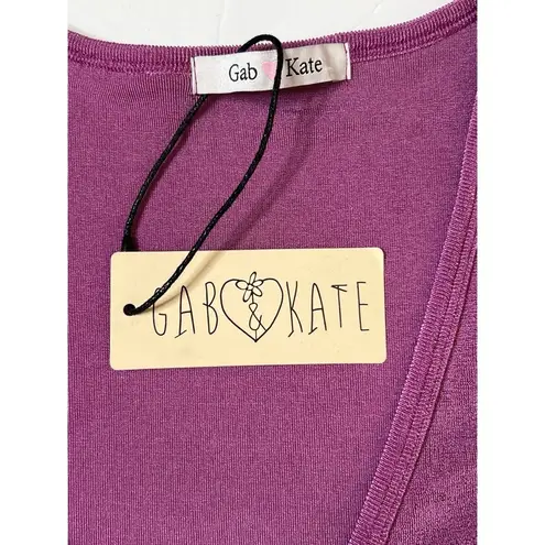 Gab & Kate Orchid Twisted Tie Cut Out Bodycon Mini Dress Sz L Women