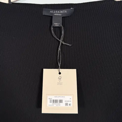 AllSaints Hera Leppo Dress Set Leopard Slip & Black Ribbed Sweater Size M NWT Size M