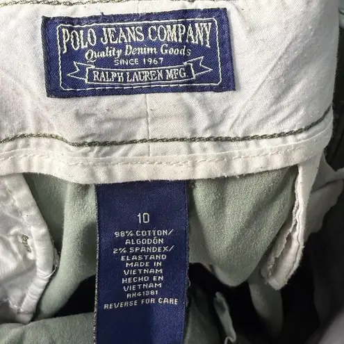 Polo Jeans Women's Green Chino Shorts Size 10 Casual