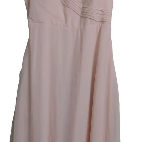 Birdy Grey Spence Convertible Chiffon Dress Pockets Pleats Pale Blush Pink M New