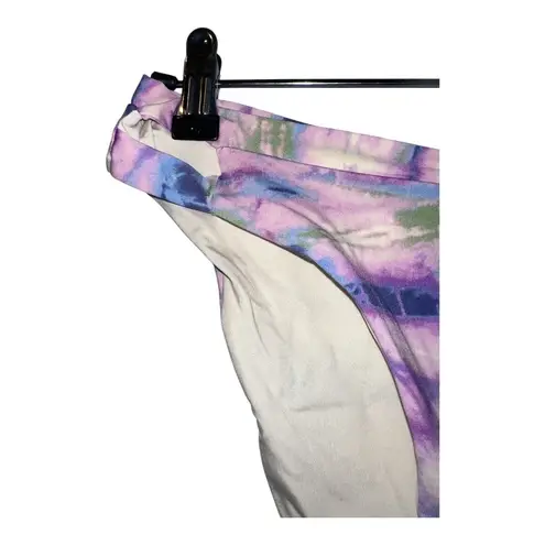 Isabella Rose Purple/Blue Tie Dye Split Strap Bikini Bottom, Medium Purple
