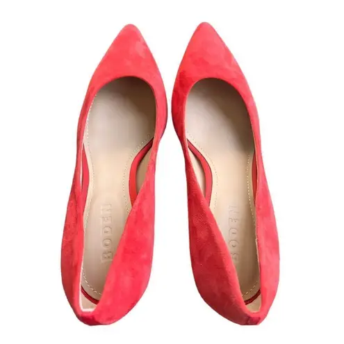 Boden Classic Suede Heels Hot Pepper Red Suede 37 Size 6