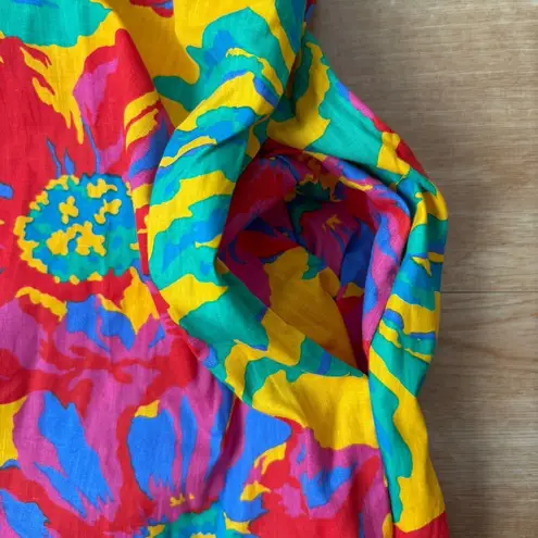 Oscar de la Renta Dress Womens Size Medium Vintage 70s NEW W TAGS Swirl Bright