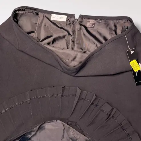 Tahari Arthur S. Levine Pleated Hem Black Pencil Skirt 12❗️FLAWED❗️