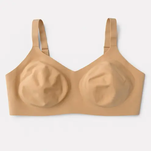 Knix Nude Padded V Neck Evolution Bra Wireless Seamless Stretch Size 7 Plus NWT Tan