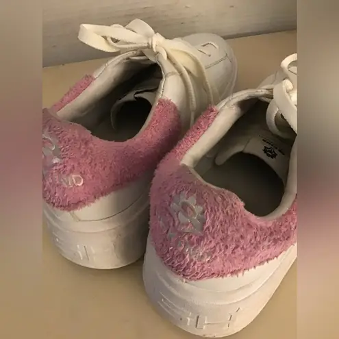 Ash Moby be kind women white leather platform sneakers US 6.5