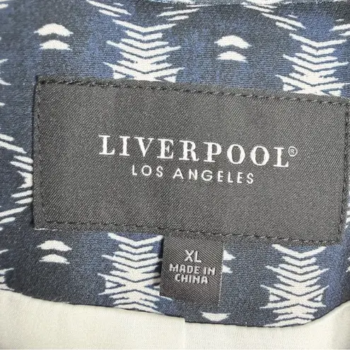 Liverpool Jeans Company LIVERPOOL Navy Batik Pattern Relaxed One-Button Blazer XL Business Casual - Image 4