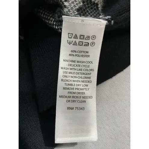 Womans Rachael Zoe Xs Gray Black White Animal Print Zip Up Cardigan Sweater