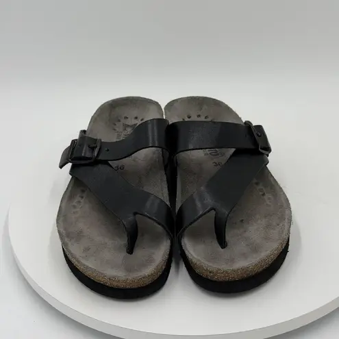 Mephisto Womens Helen Plus Sandal Size 36 US 6 Black Nubuck Leather Thong Slide