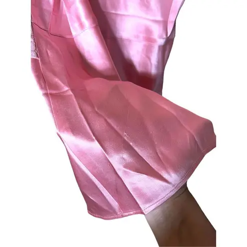 Garnet Hill Tunic 100%Silk Lace Trim Sleeveless V-Neck Pink Top Size 12